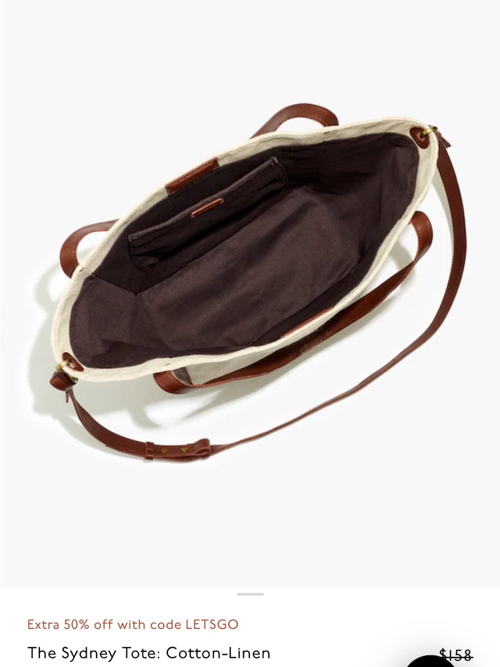 Madewell Sidney Tote in Cotton Linen - Picture 2 of 5